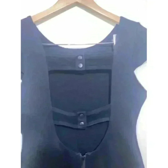 Alice + Olivia Backless Cap Sleeve Bodycon Navy Dress - Picture 5 of 12